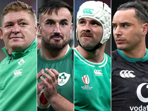 Tadhg Furlong, Ronan Kelleher, Mack Hansen and James Lowe, left to right, are poised to return in Rome