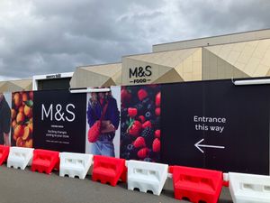 Work underway at M&S Merry Hill which is being given a major revamp