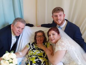 Supporting image for story: Special ring blessing held on hospital ward for mother with cancer who will miss daughter's wedding