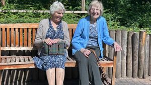 Telford Hall residents Dorothy Cooper and Val Woodhouse