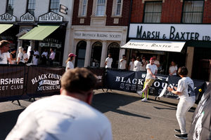Networkers enjoying a game of sixes at the 'Black Country Street Sixes' event organised by Worcestershire County Cricket Club