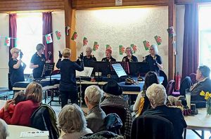 Knighton Handbell Ringers performed at the St David's Day event