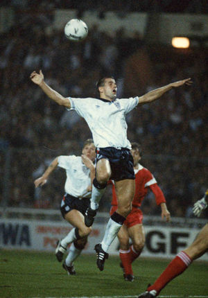 Steve Bull playing for England