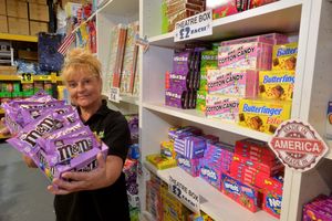 Sam Griffiths, from Cheslyn Hay, with a section of American sweets.