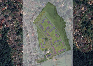 Housing developer Northern Trust has revealed their ambitions to build up to 75 new homes on the southern edge of Church Stretton. Photo: Northern Trust/Google