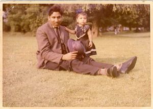 An old photo of Gurdas and his daughter Kamla Devi in the late 1960's