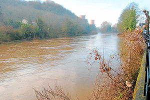 Heavy rain at the weekend has caused the River Severn to rise in Ironbridge