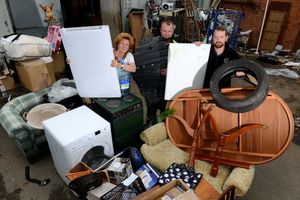 Councillor Viv Parry with Tim Stevens and Simon Magill