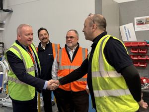 CEL Group Assembly Team Leader greets MP