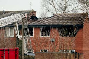 The scene of the fire in Sycamore Lane, Highfields, Stafford