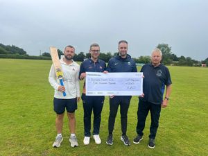 Supporting image for story: Cricket club is bowled over by generous Salop Leisure donation
