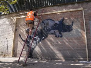 Supporting image for story: Defacing of Banksy mural by ‘mindless vandal’ is ‘a real shame’, council says