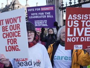 Campaigners outside Parliament