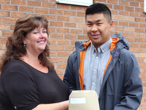 Acting head Louise McKie and student Jonathan Li