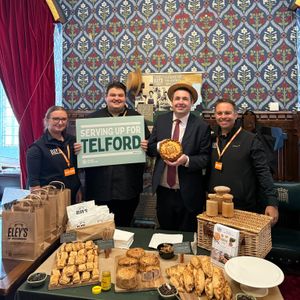 Shaun Davies MP on the Eley's stand.