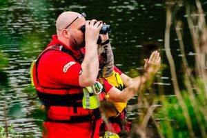 West Mercia Search & Rescue search the River Severn in Shrewsbury 