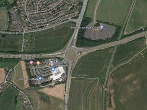 Supporting image for story: Delays as car and lorry crash at A5 roundabout near Shrewsbury 