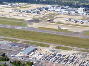 An aerial view of Gatwick airport