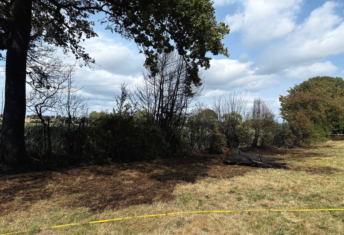 Fire ravaged countryside in Shropshire village captured in smokey photos following blaze