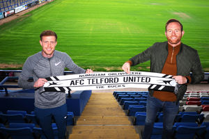 New AFC Telford United signing Jack Byrne with manager Gavin Cowan at the New Bucks Head Stadium on Thursday, June 11, 2020.
Credit: Mike Sheridan/Ultrapress
