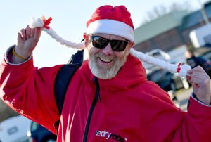 Richard Harbron was keeping the festive spirit going