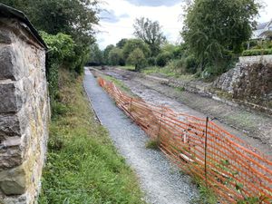 The tramway wharf wall completed.