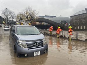 A car in flood water