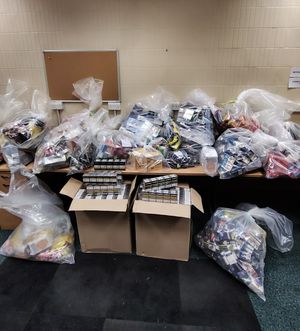 Some of the contraband seized by trading standards officers