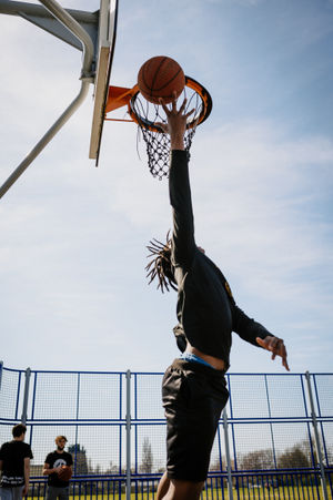 Malachi Walker-Hines, 17, in action for Slam Basketball Club.