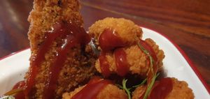 The chicken tenders and popcorn chicken were a good way to start the meal