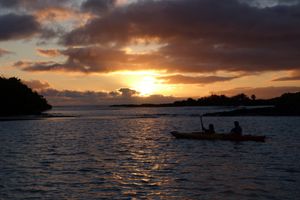 Kayaking at sunset