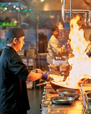 You can watch the chefs in action  