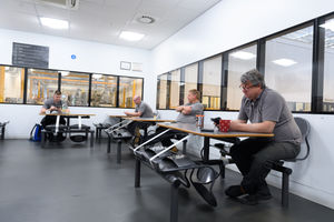 Social distancing is observed in rest areas