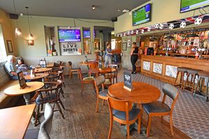 The pub is big and open and has plenty of places to sit and have a drink