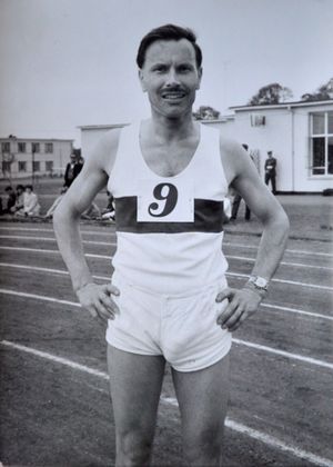 Jim winning a walk race for the RAF 1967