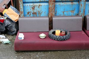 Rubbish on Springvale Street  in Willenhall, West Midlands. 