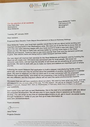 A letter sent out to residents in Friar Park