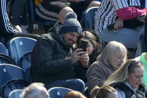 Fans watch during an open training session at The Hawthorns (Photo by Adam Fradgley/West Bromwich Albion FC via Getty Images).