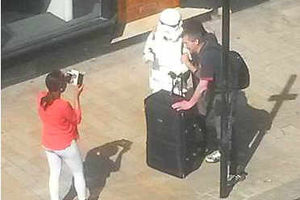 Supporting image for story: Star Wars Stormtrooper patrols Wolverhampton streets