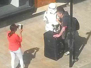 Supporting image for story: Star Wars Stormtrooper patrols Wolverhampton streets
