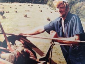 John taking a break from baling hay in 1968