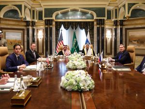 US Secretary of State Marco Rubio, at the meeting in Riyadh