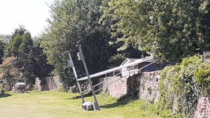 A sight screen flew from a nearby cricket club in Coseley