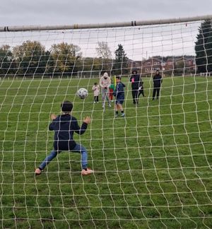 Penalty shootout by one of the child participants
