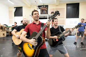 Joshua St. Clair (Harry) and cast in rehearsal for Kinky Boots UK Tour. Photo by: Helen Maybanks