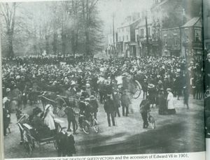 Crowds gathered in Cannock to hear the proclamation of Queen Victoria's death 