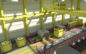 What it would look like inside the building that receives the waste packaging