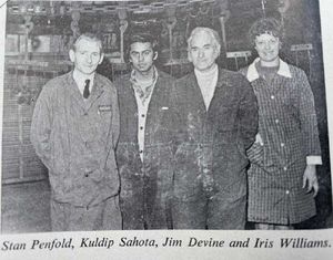 A young Kuldip Sahota, second left