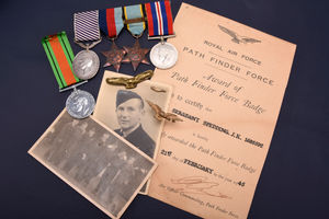 The Distinguished Flying Medal group awarded to Flight Engineer James Keith Spedding from the Royal Air Force’s Pathfinder Force.