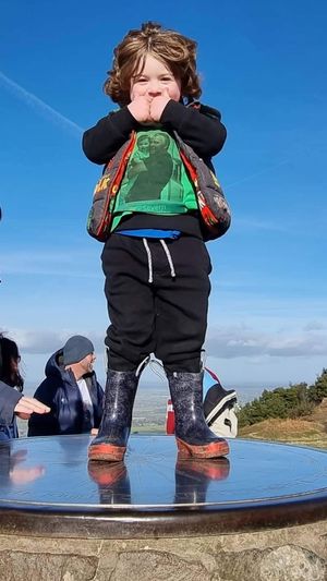Harry at the top of the Wrekin